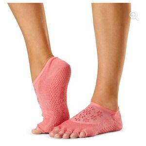 Toesox Luna Half Toe Grip Socks Sunset Coral Small